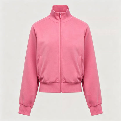 Women's New Collar Casual Jacket with Contrast Design