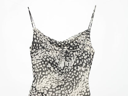 Women's asymmetric printed suspender dress
