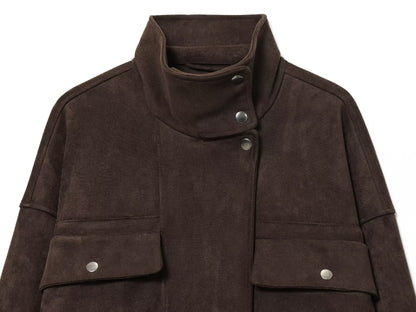Women's Anti suede effect casual pilot jacket Coat
