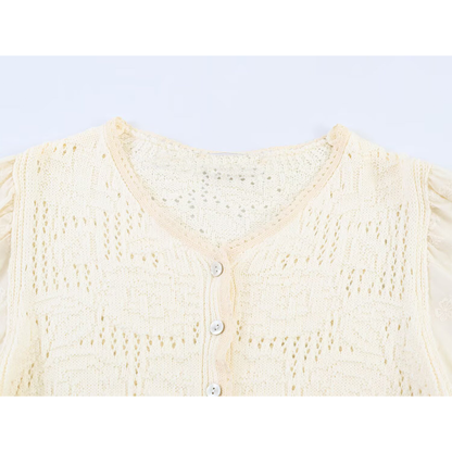 Women's seven quarter sleeve patchwork knit Coat