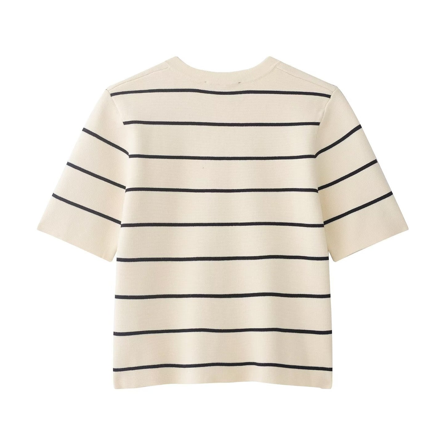 suit Women's 2 pieces striped short sleeved knitted Coat+Skirts