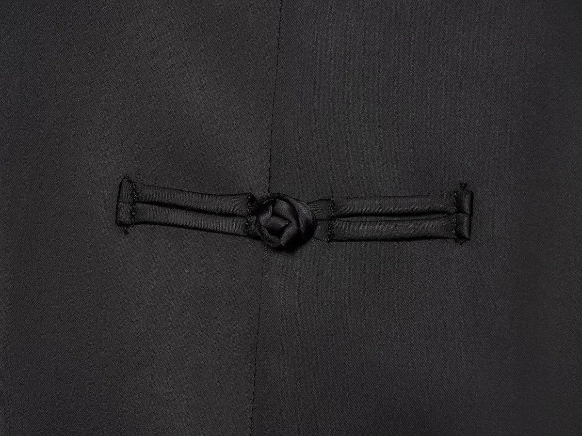 Women's knot buckle decorative satin textured Coat