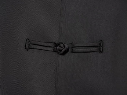 Women's knot buckle decorative satin textured Coat