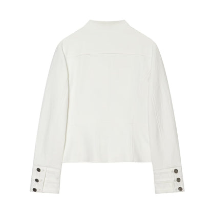 Women's standing collar breasted decorative Blazer Coat