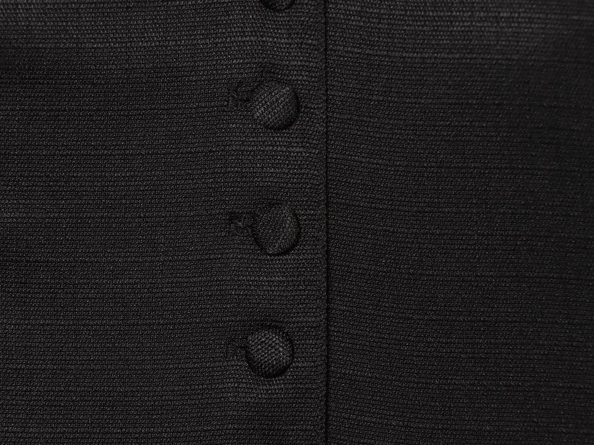 suit Women's 2 pieces button decoration slim black vest+culottes