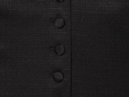 suit Women's 2 pieces button decoration slim black vest+culottes
