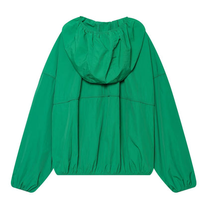 Women's loose hooded technology fabric Coat
