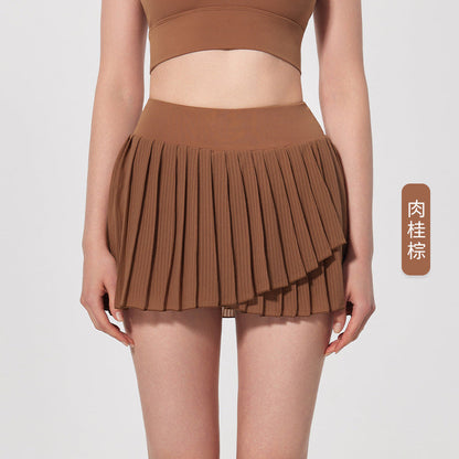 Women's new pleated high waist slim fitness yoga skirt