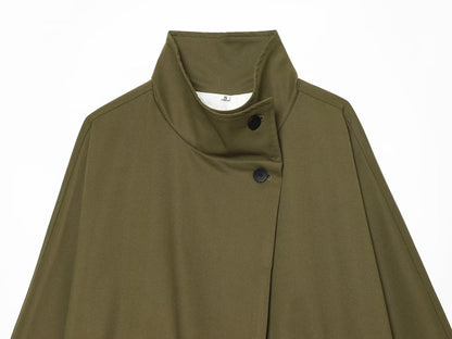 Women's lace up design loose parka Coat