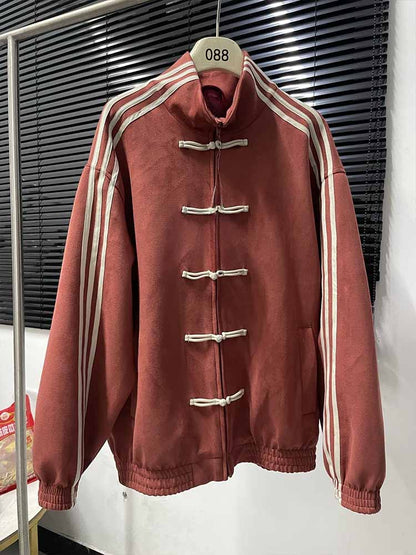 2026 new fashion casual Chinese suede collar loose coat