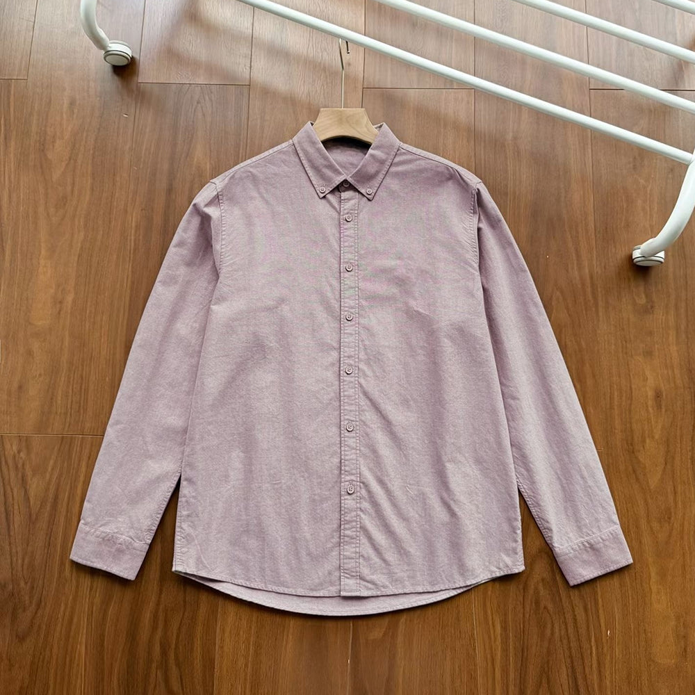New casual Joker classic button collar design cotton long sleeve shirt