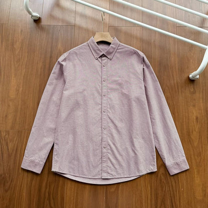 New casual Joker classic button collar design cotton long sleeve shirt