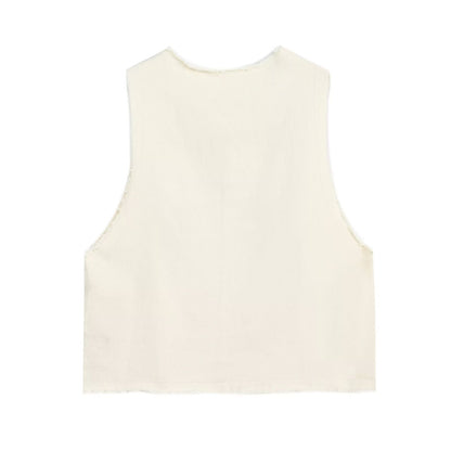 suit Women's 2 pieces embroidered vest style top+lantern pants