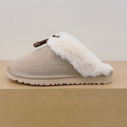 Women's new warm plush thin slippers snow boots