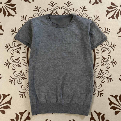 2026 women's new casual Joker O-neck knitted short-sleeved T-shirt