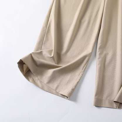 suit Women's 2 pieces Buckle design casual linen blended vest+Pants
