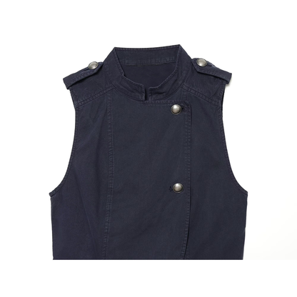 suit Women's 2 pieces breasted decorative vest style top+skirt