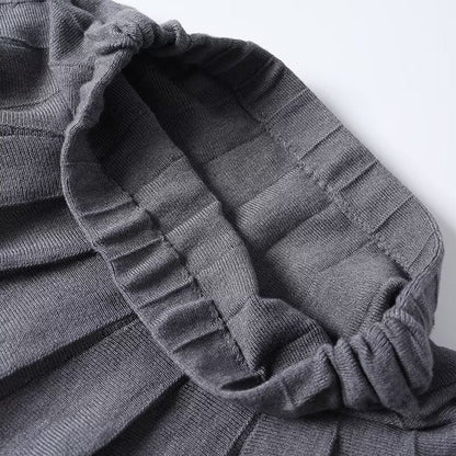 Women's new fashion high neck flying sleeve knitted vest+Skirts suit