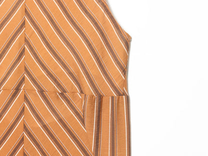 Women's sexy backless striped MIDI dress