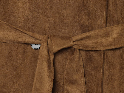 Women's with belt suede effect windbreaker Coat