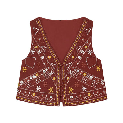 suit Women's 2 pieces mirror effect decorative embroidered vest+shorts