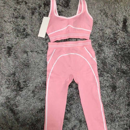 Women's new fashion high elastic speed dry bra pants yoga suit