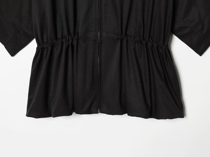 Women's O-Neck zipper short sleeved puffy Coat