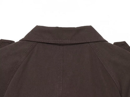 Women's with Belt casual stand collar twill coat
