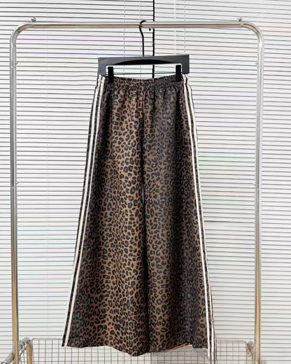 2026 women's new Leopard print casual pants loose pants