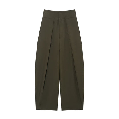 Women's high waisted pleated balloon version casual pants