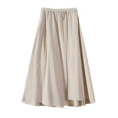 Women's solid linen blended MIDI dress