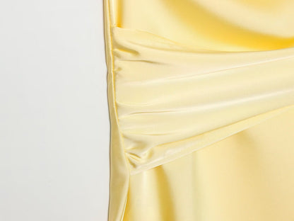Women's satin textured belt mini dress