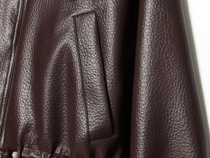 Women's with drawstring casual faux leather jacket