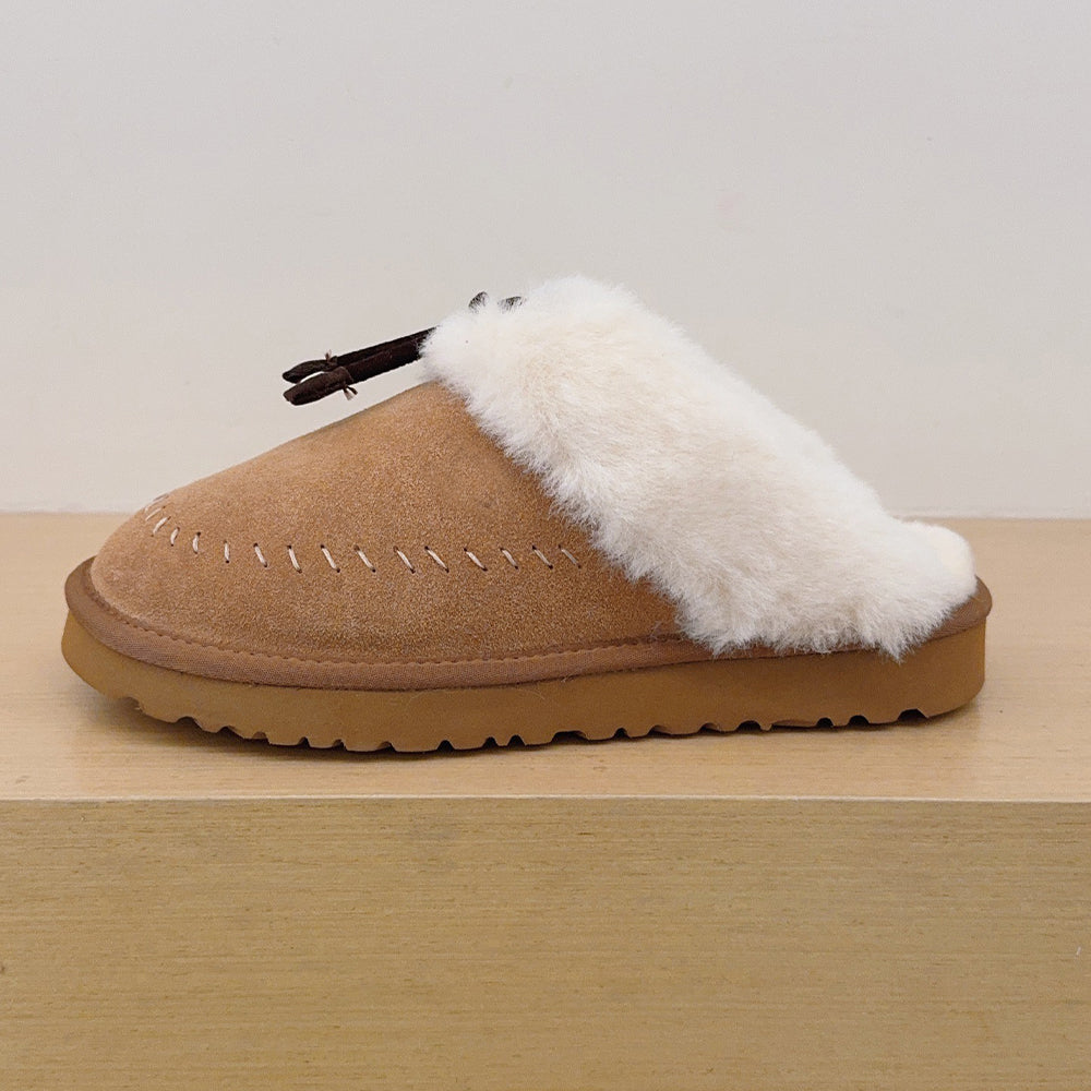 Women's new warm plush thin slippers snow boots