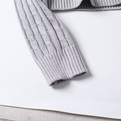 Women's 2025 new fashion striped polo collar knitted sweater