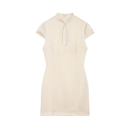 Women's satin textured Split mini dress