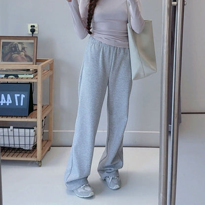 Women's new casual Joker drawstring design loose plus velvet straight pants