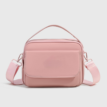 Women's new fashion Joker double zipper design messenger bag