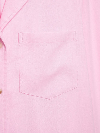 suit Women's 2 pieces pocket decoration linen blend shirt+shorts