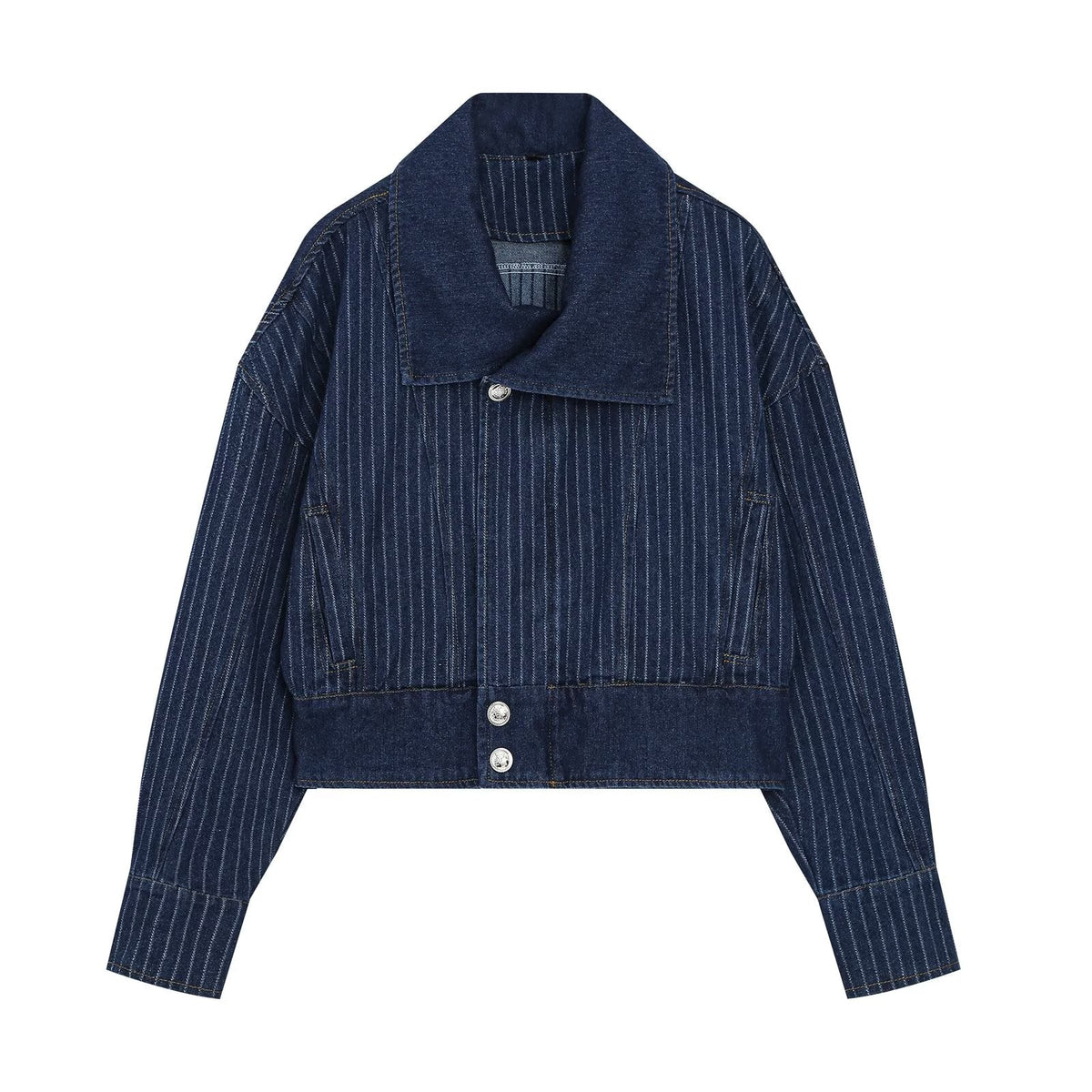 suit Women's 2 pieces short denim striped Coat+straight low rise jeans