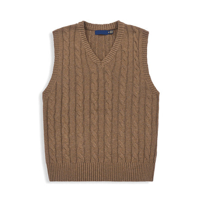 Men's and women's new casual Joker embroidered sweater V-neck knitted vest
