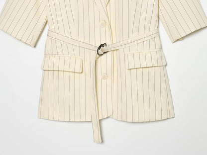 suit Women's 2 pieces five quarter sleeve lace up  Blazer Coat+shorts