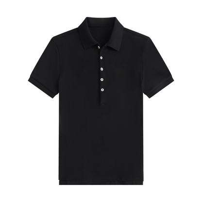 Women's new slim five-button polo shirt lapel T-shirt