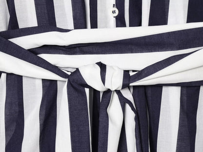 Women's With Belt Long Style Striped Shirt