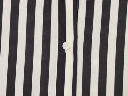 Women's patchwork waistband decorative striped shirt