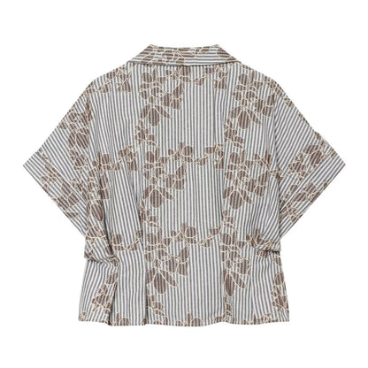 Women's beaded embroidered short shirt