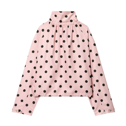 Women's bow decoration polka dot Coat