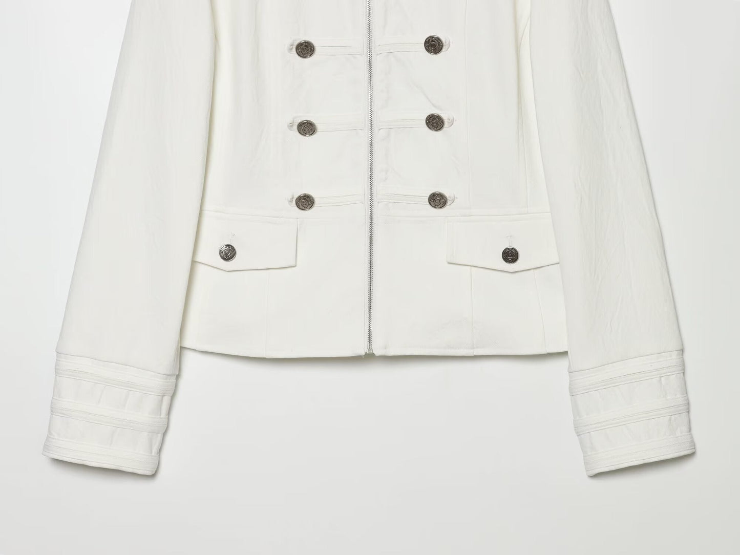 Women's standing collar breasted decorative Blazer Coat