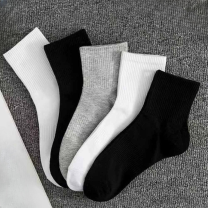 Women's new pure cotton odor-resistant running mid-calf socks