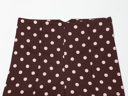 Women's high waisted casual polka dot shorts